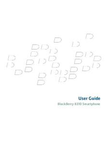 Blackberry Curve 8310 manual. Smartphone Instructions.
